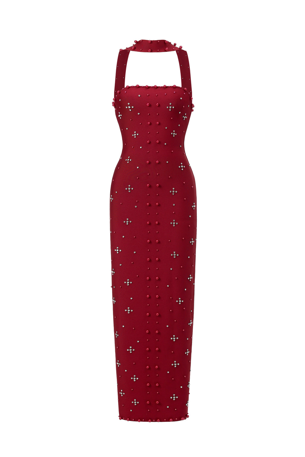 Rhinestone Pearl Sleeveless Bodycon