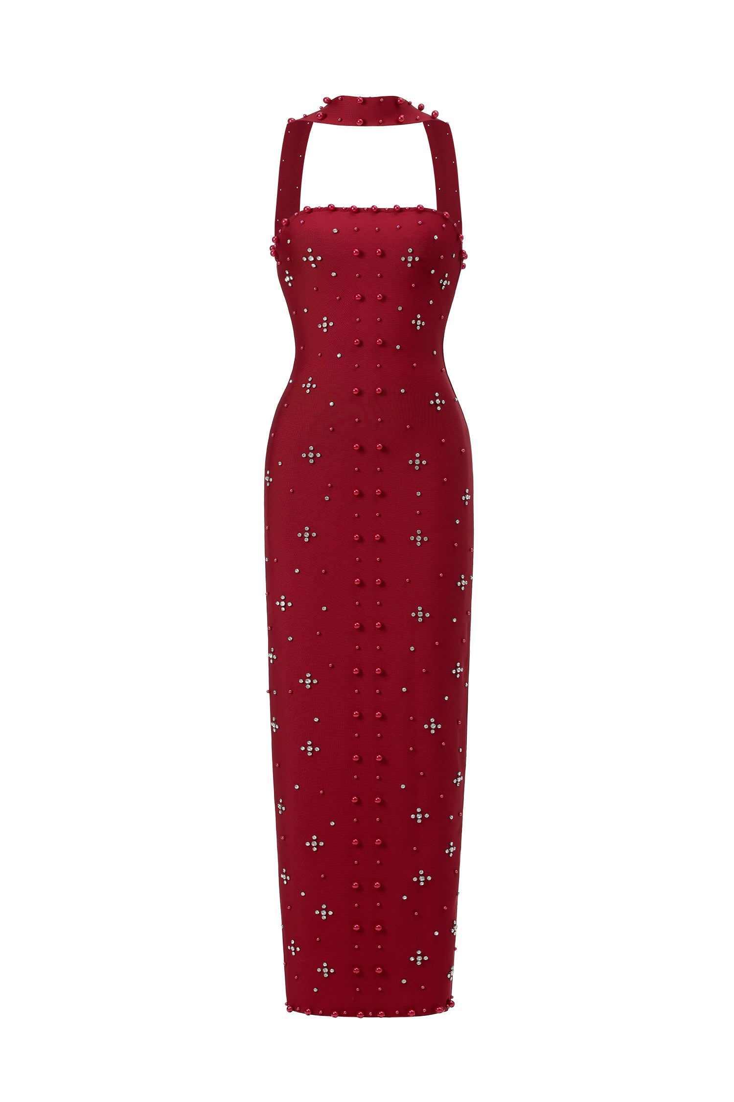 Rhinestone Pearl Sleeveless Bodycon
