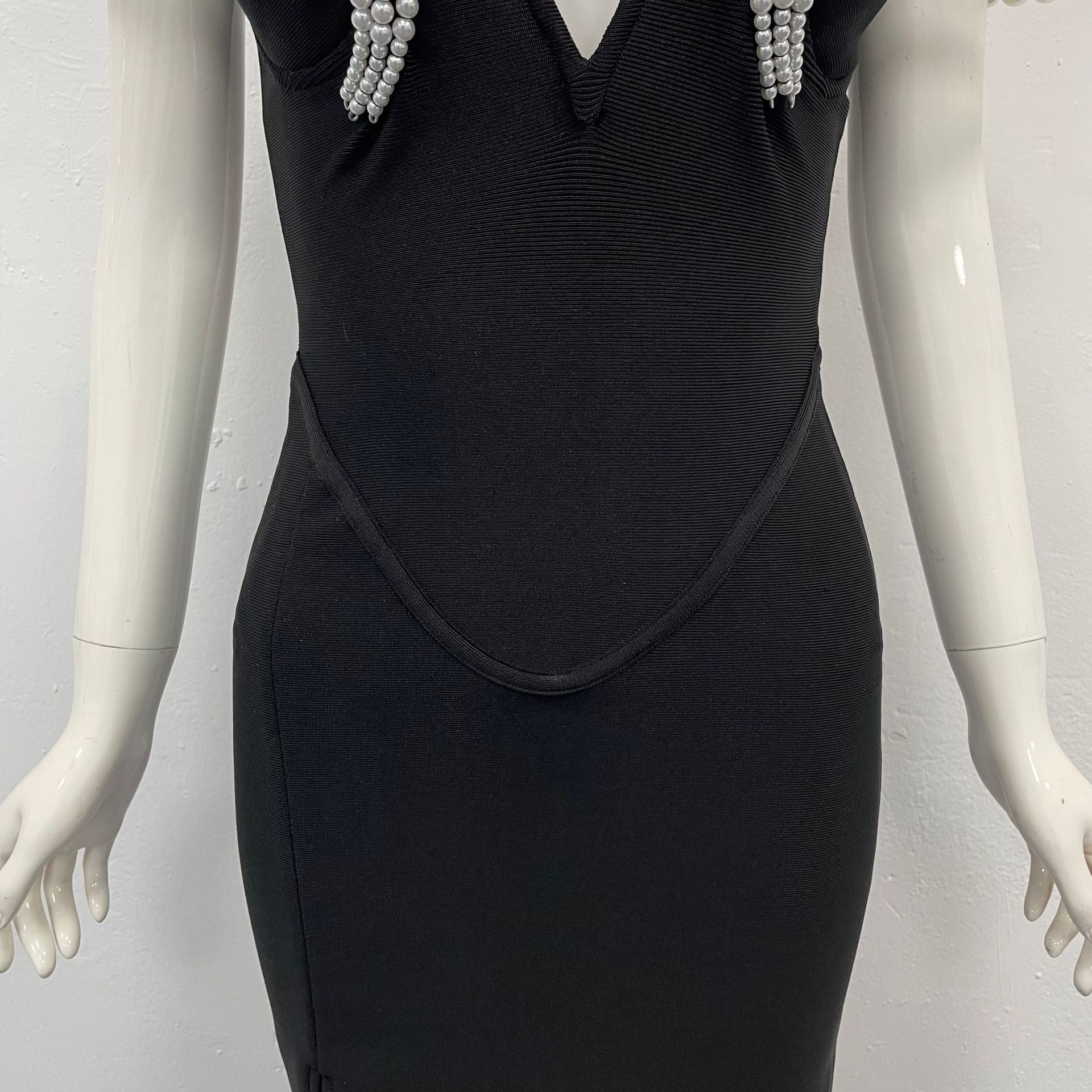 Sexy Off Shoulder Pearl Maxi Long Bandage Bodycon Dress Elegant