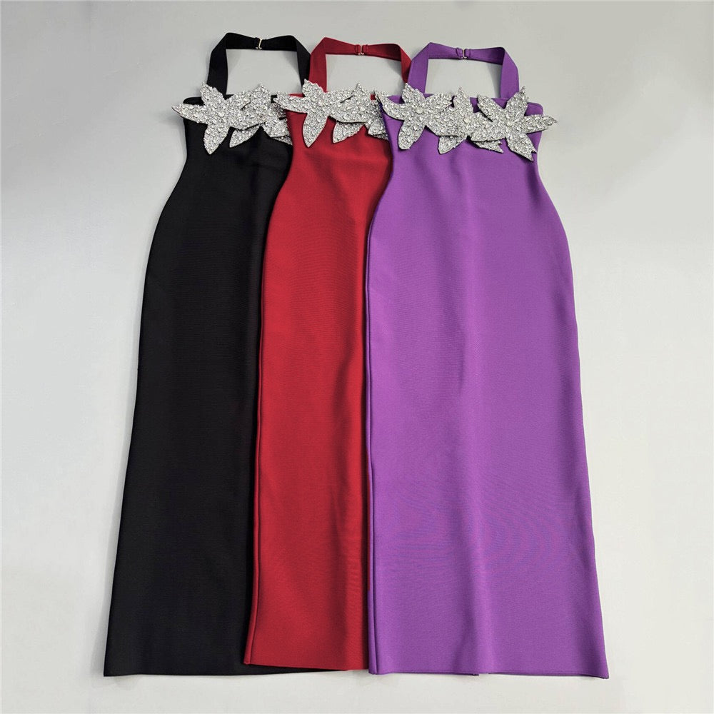 Halter Slash Neck Silver Star Deco Long Birthday Celebrity Evening Club Party Gowns Gues