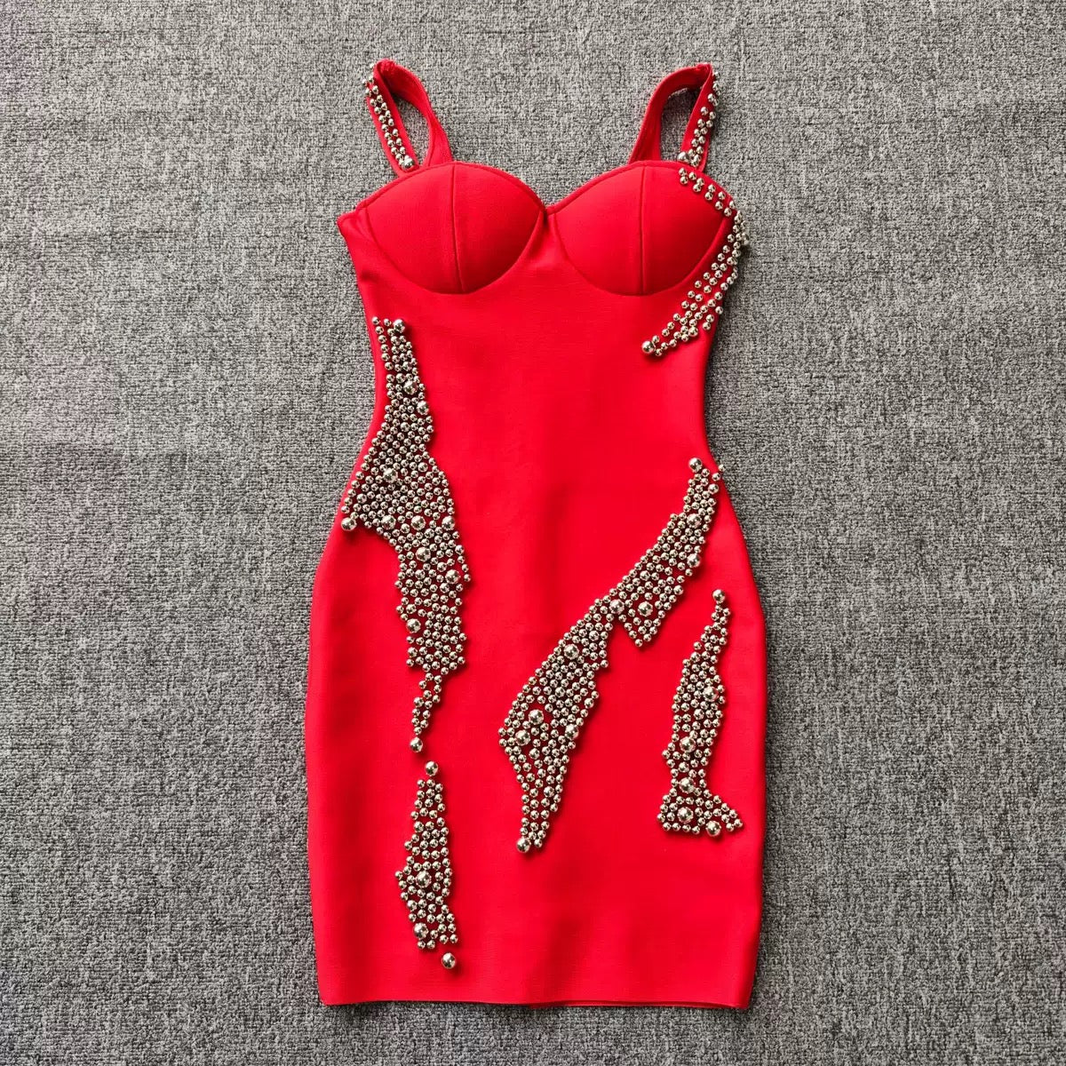 Sexy Strap Slim Fit Rhinestone Short Gown