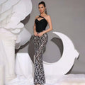 Sexy Glitter Rhinestone Off Shoulder Chain Dress Party
