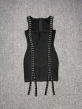Metal Buckle mini Bandage Dress