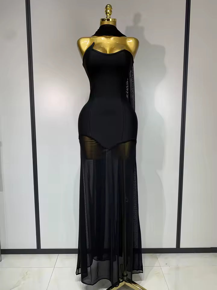 Luxury lace Strapless Maxi Bandage Dress