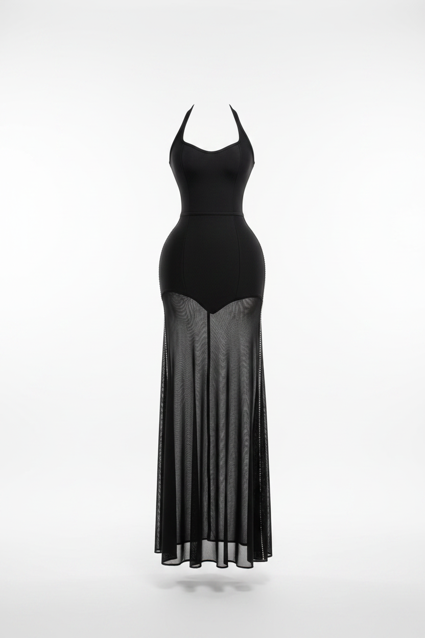 Luxury lace Strapless Maxi Bandage Dress
