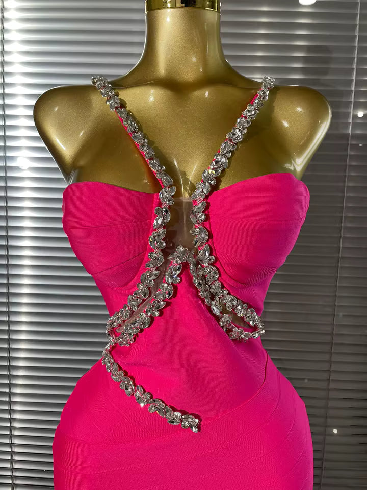 Goddess Drape Chiffon-Bandage Gown