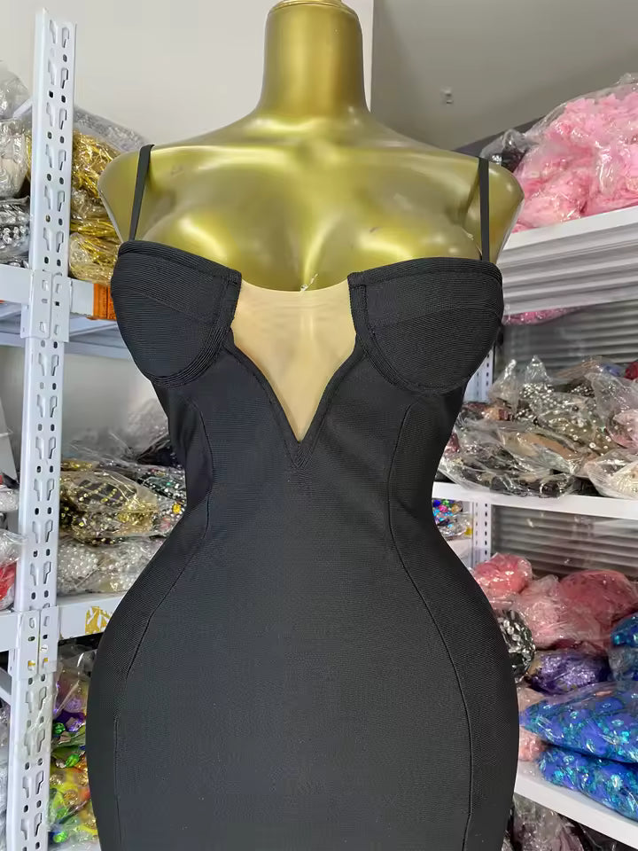 Island Glow Backless Bandage Dress Black / L / Bandage gown
