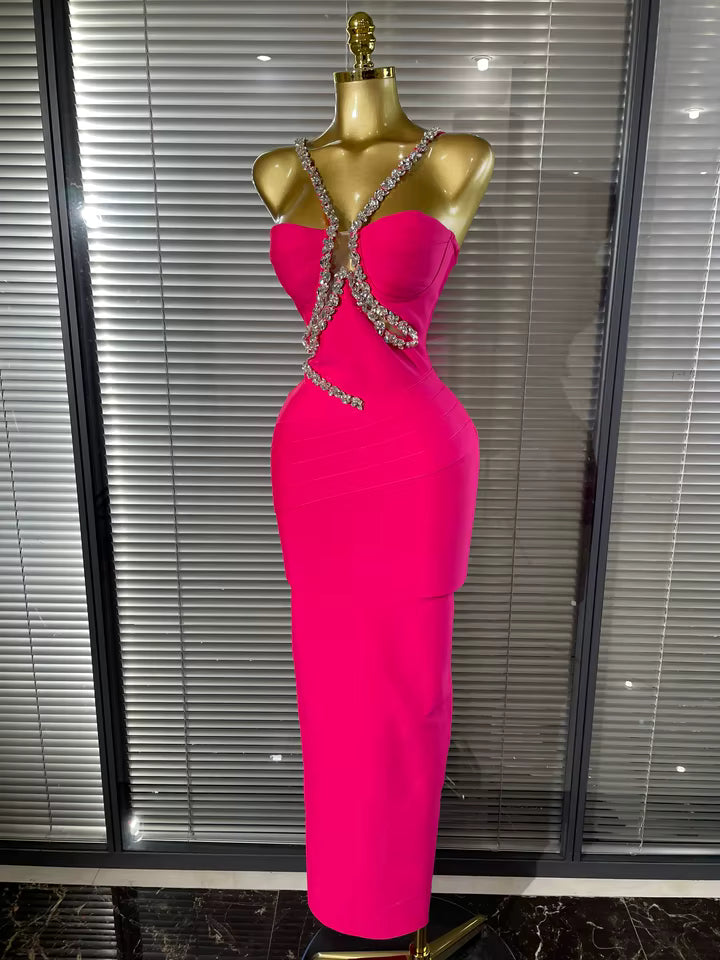 Goddess Drape Chiffon-Bandage Gown