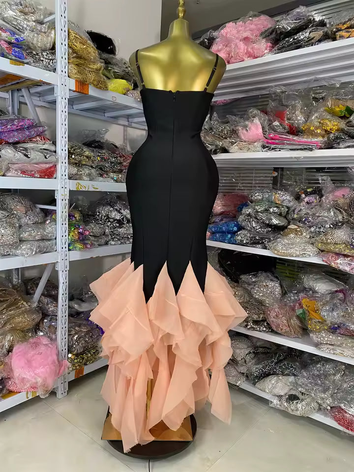 Island Glow Backless Bandage Dress Black / L / Bandage gown