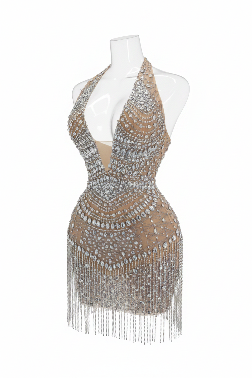Total Control — Rhinestone Crystal Bandage Bodycon Gown