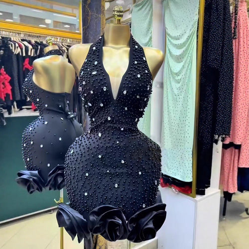 Backless Glittery Bodycon Mini Dress High Fashion For Prom Party Nightclub Dress - Bandage city