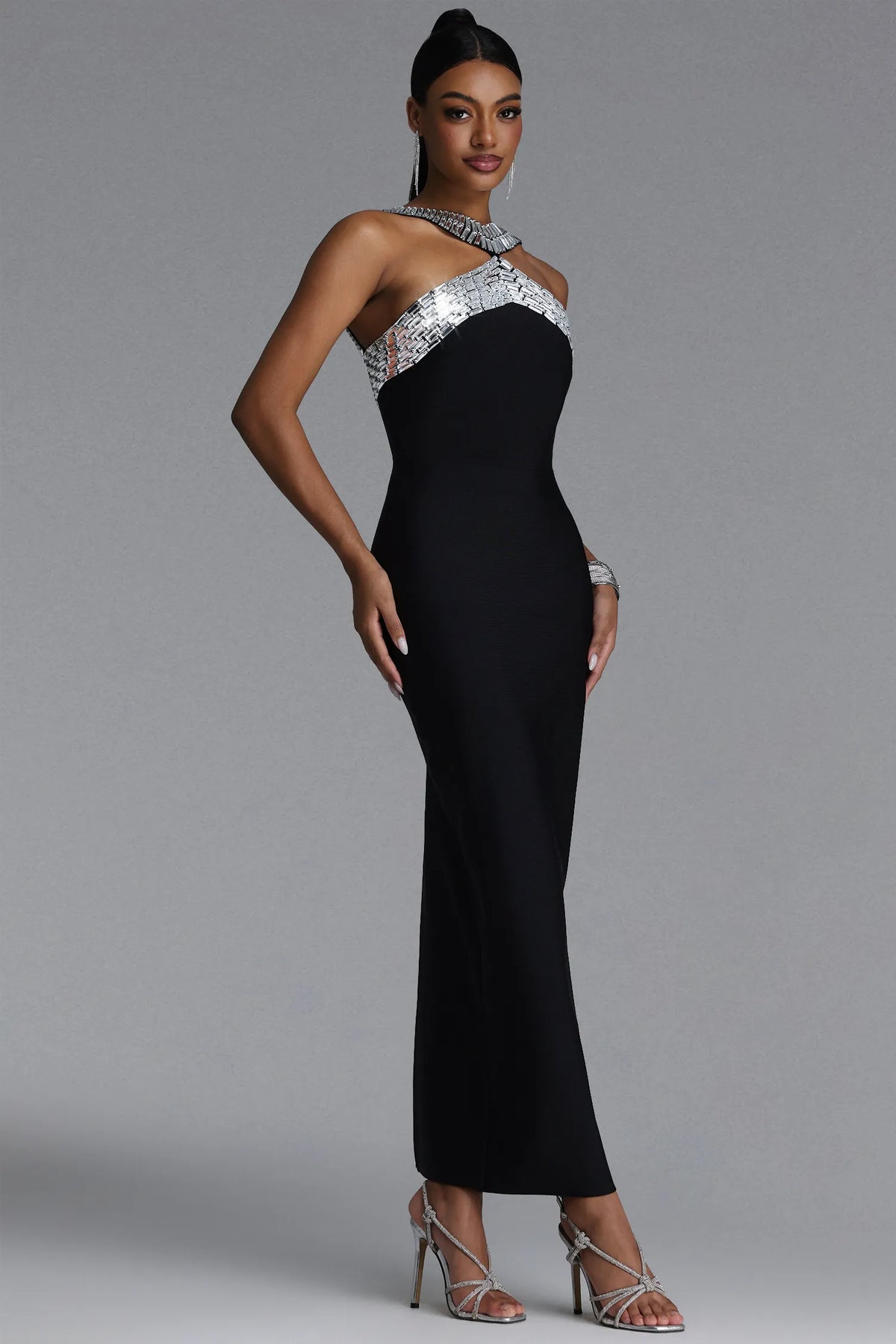Backless Halter Bandage Vacation Dress