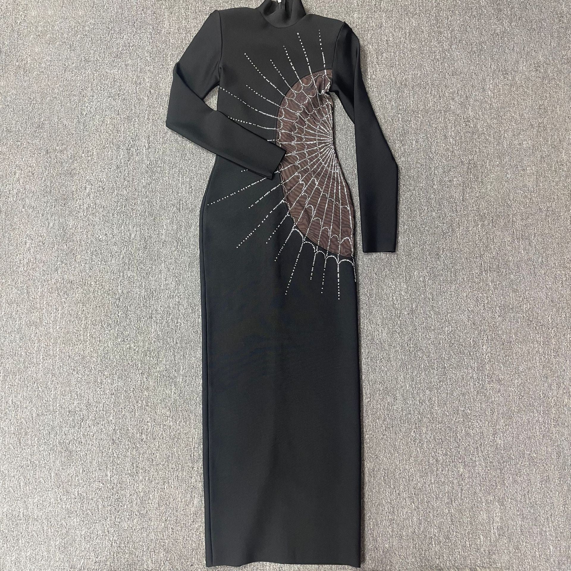 Beading Long Sleeve O - Neck Full LengthBandage Prom Gown - Bandage city