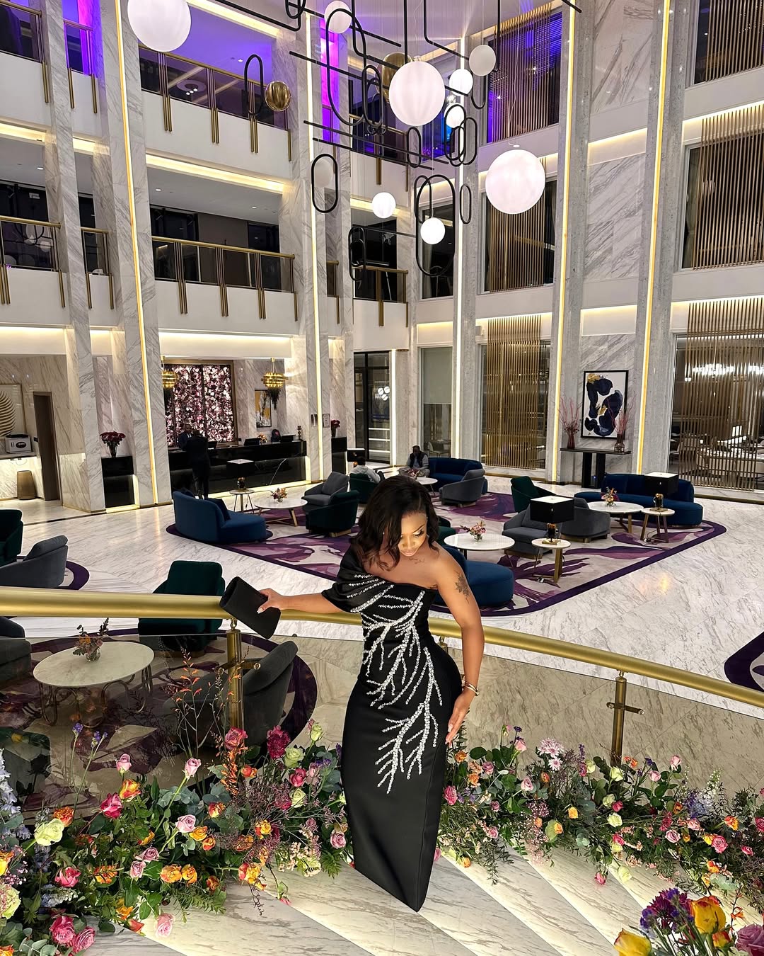 Beading Rhinestones Bodycon One Shoulder Long Bandage Gown for Birthday - Bandage city