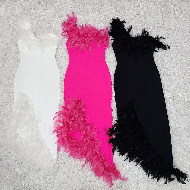 Charming Sexy Ruffles Satin Prom Party Gown - Bandage city