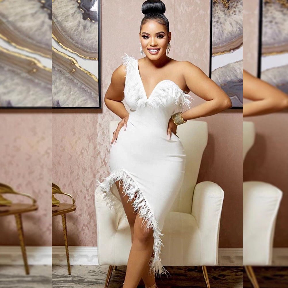 Charming Sexy Ruffles Satin Prom Party Gown - Bandage city