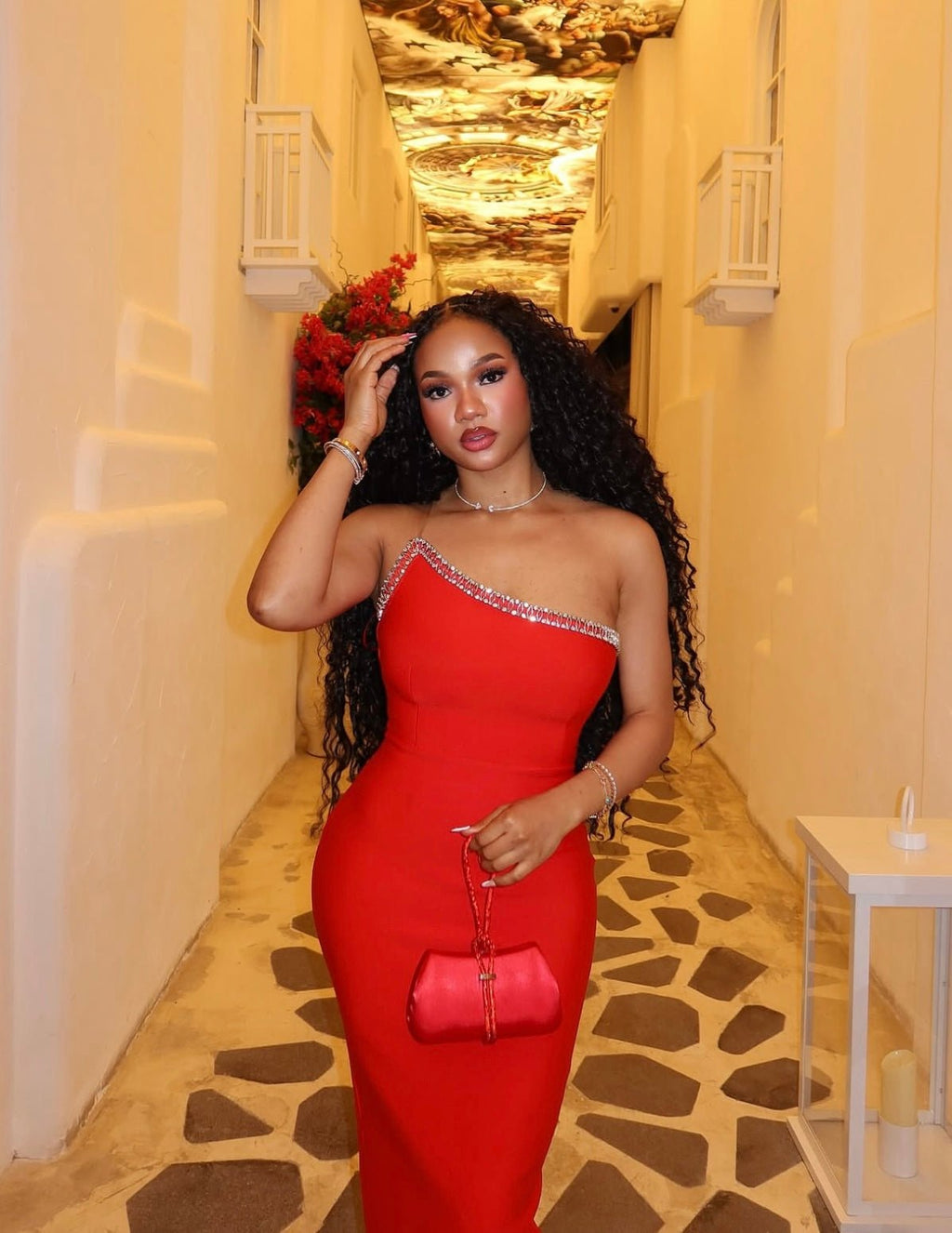 Elegant Sexy One Shoulder Beading Diamond Bodycon Bandage Dress High Quality Birthday Dresses - Bandage city