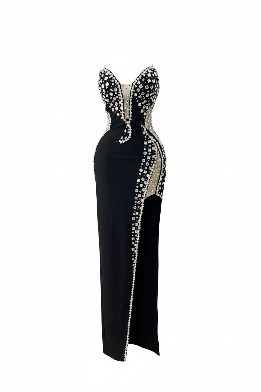 Strapless Rhinestone Bandage Dress — Shining & Sculpting for Standout Nights