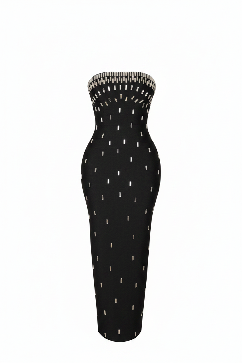 Sexy Strapless Luxury Rhinestone Bandage Dress