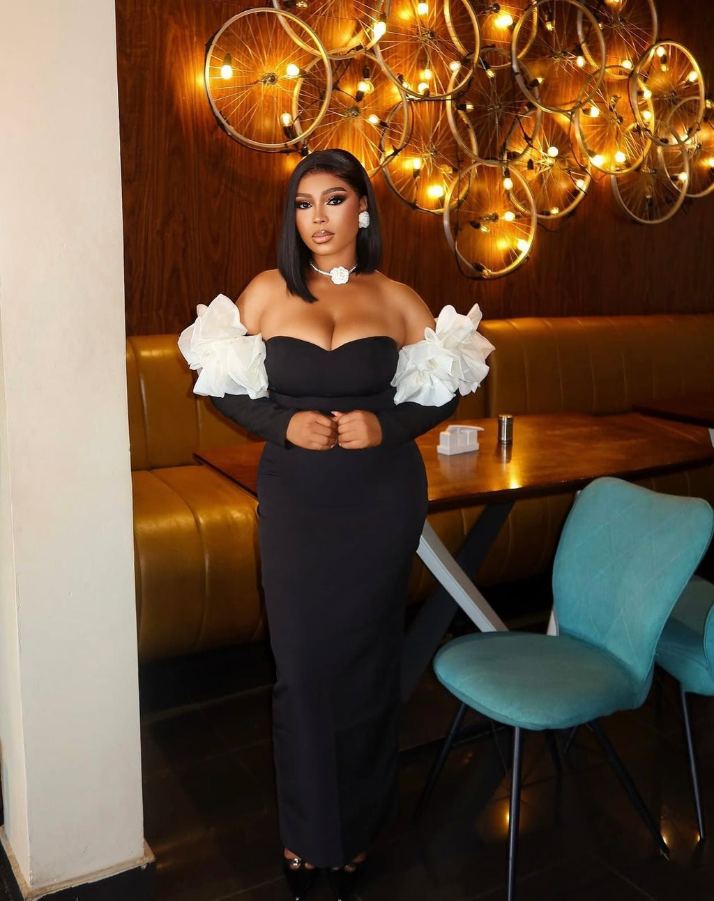 Off Shoulder Bandage Long Dress Elegant Bodycon Gown - Bandage city