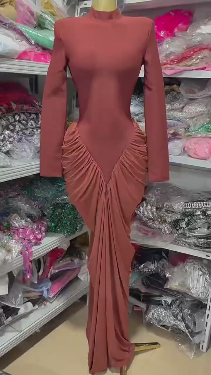 Vibrant Contrast-Stitch Bandage Bodycon