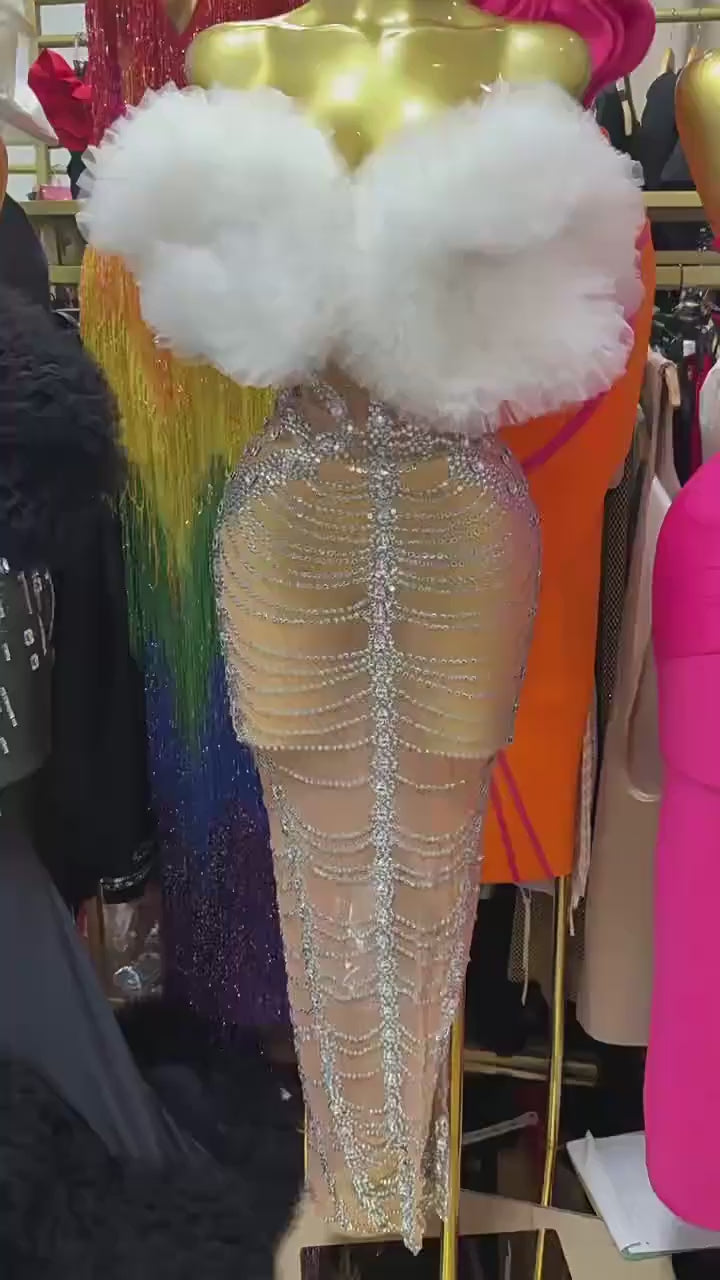 The Celebration — Full Crystal Rhinestone Bandage Gown