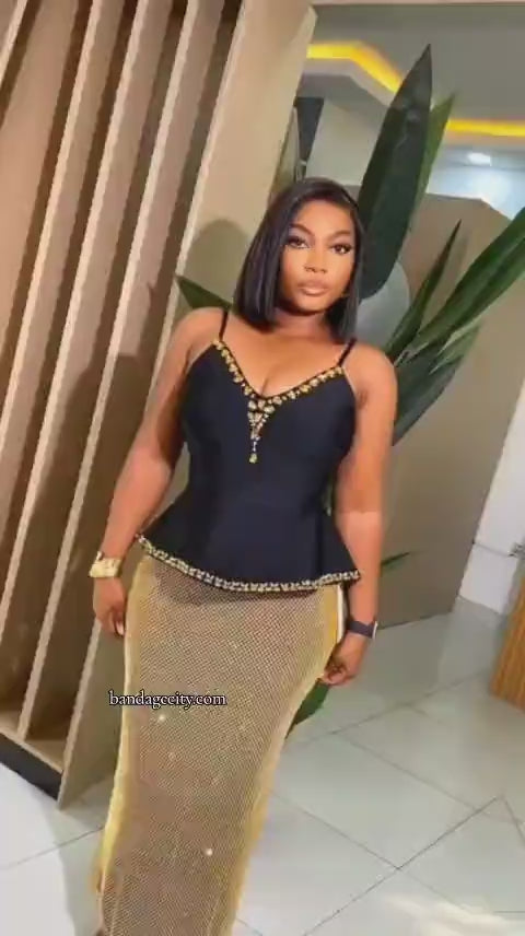 Gold Hardware Luxury Bandage Dress