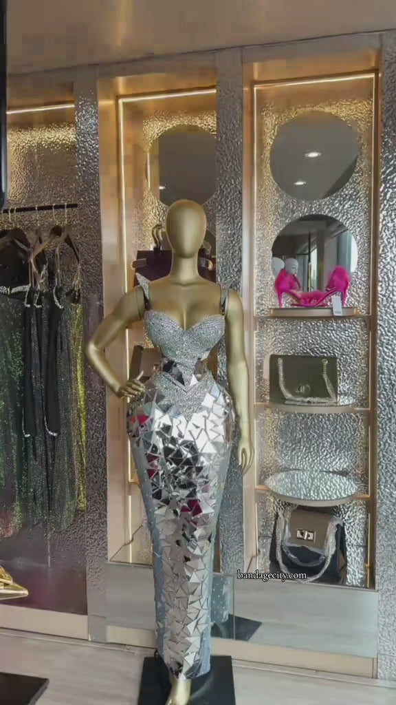 Diamond Lattice Pattern Luxury Dress