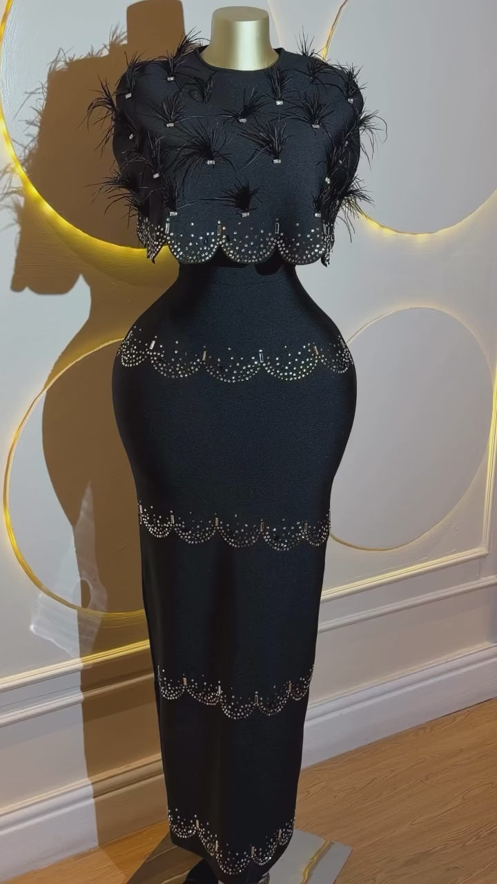 Diamond Dust Keyhole Bandage Gown