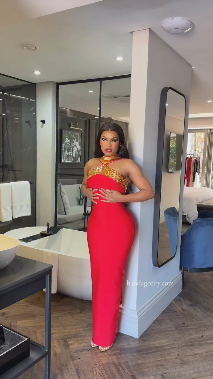 Precision Fit Rhinestone Power Dress