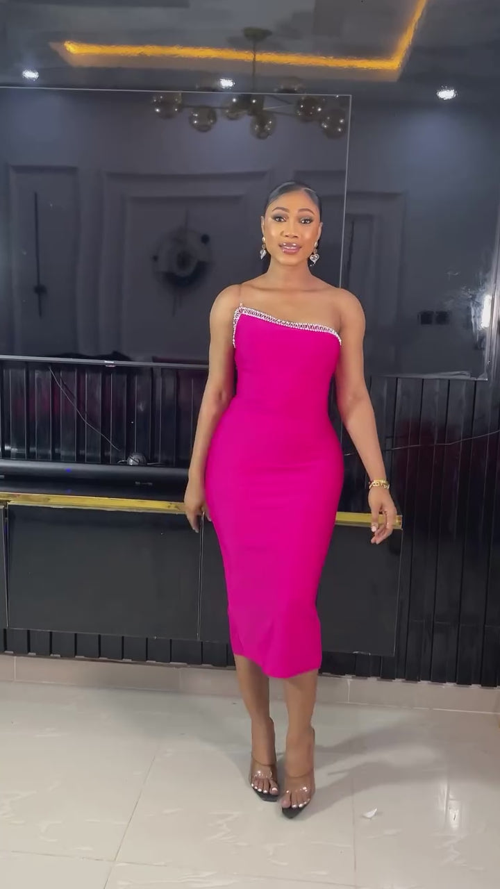 Sexy Off Shoulder rhinestone Diamond Bodycon