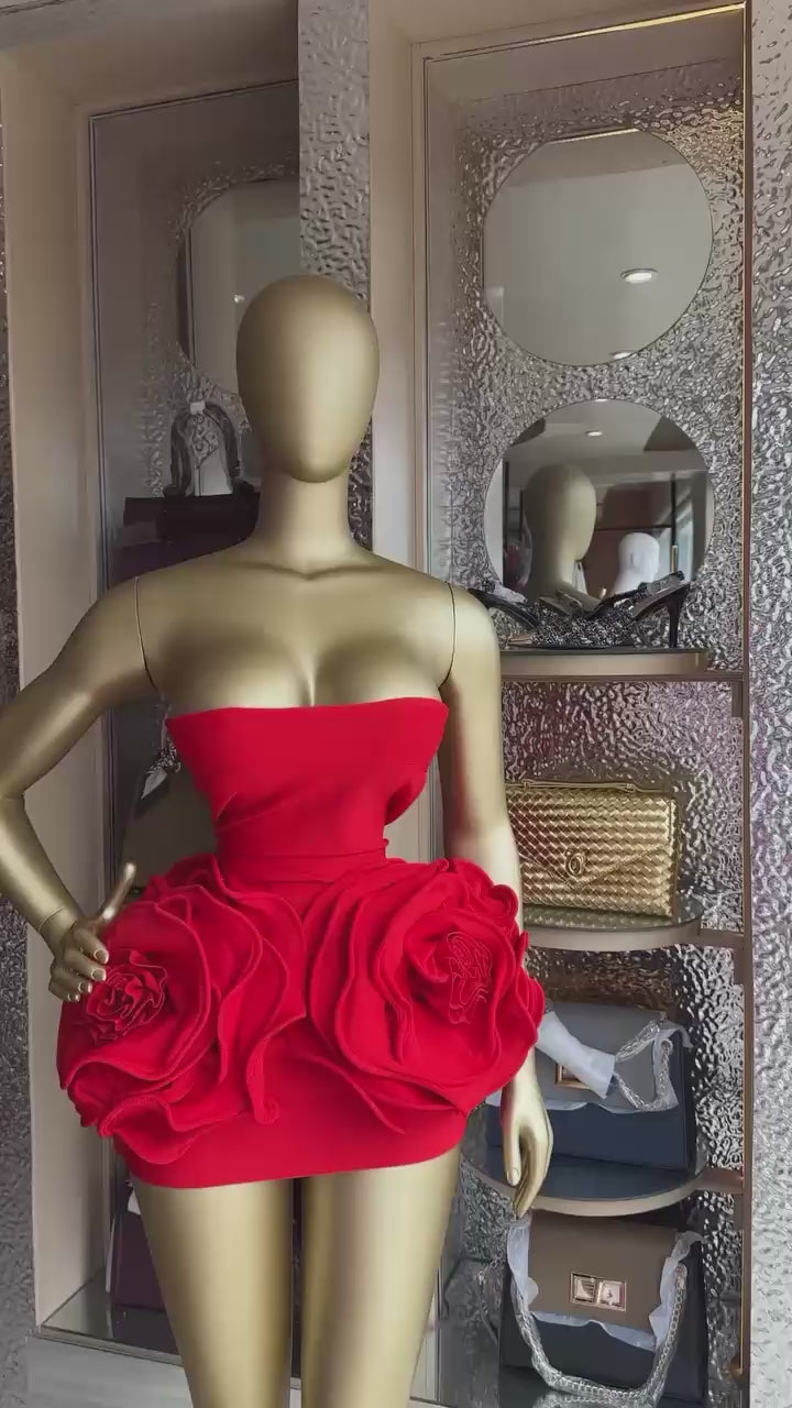 Sexy Flowers Strapless Mini