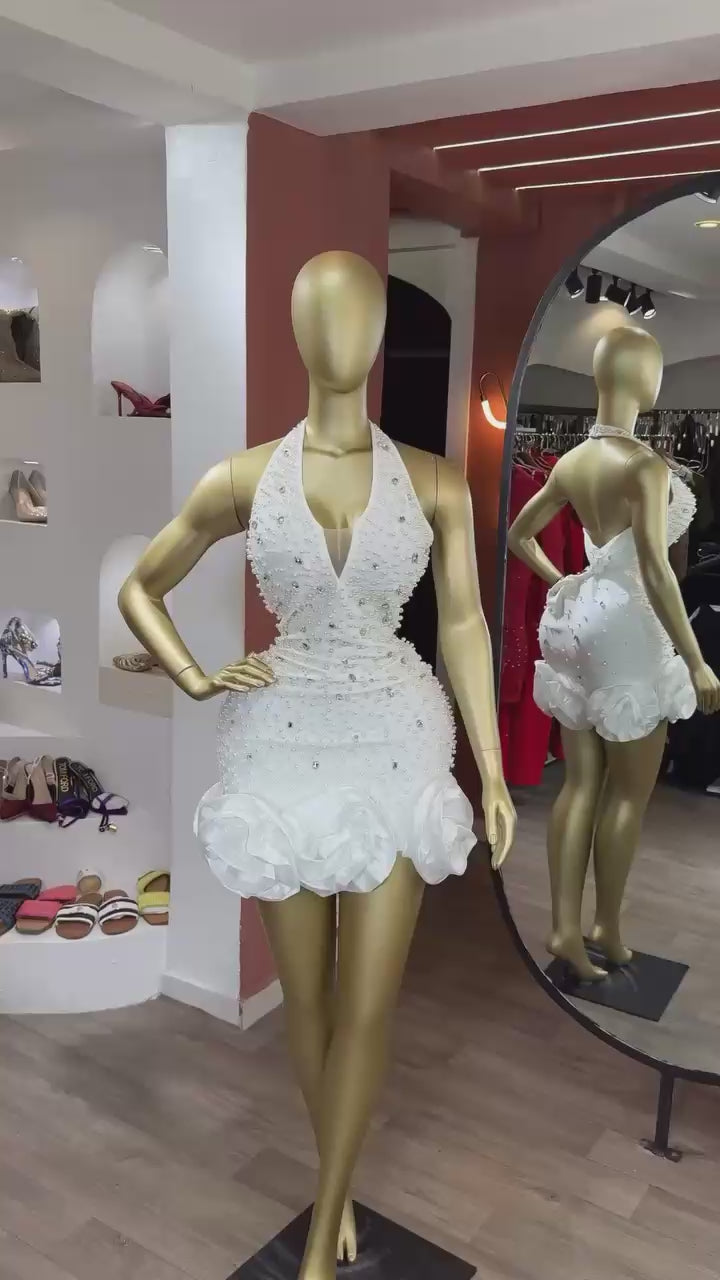 Backless Glittery Bodycon Mini Dress For Prom Party Nightclub Dress