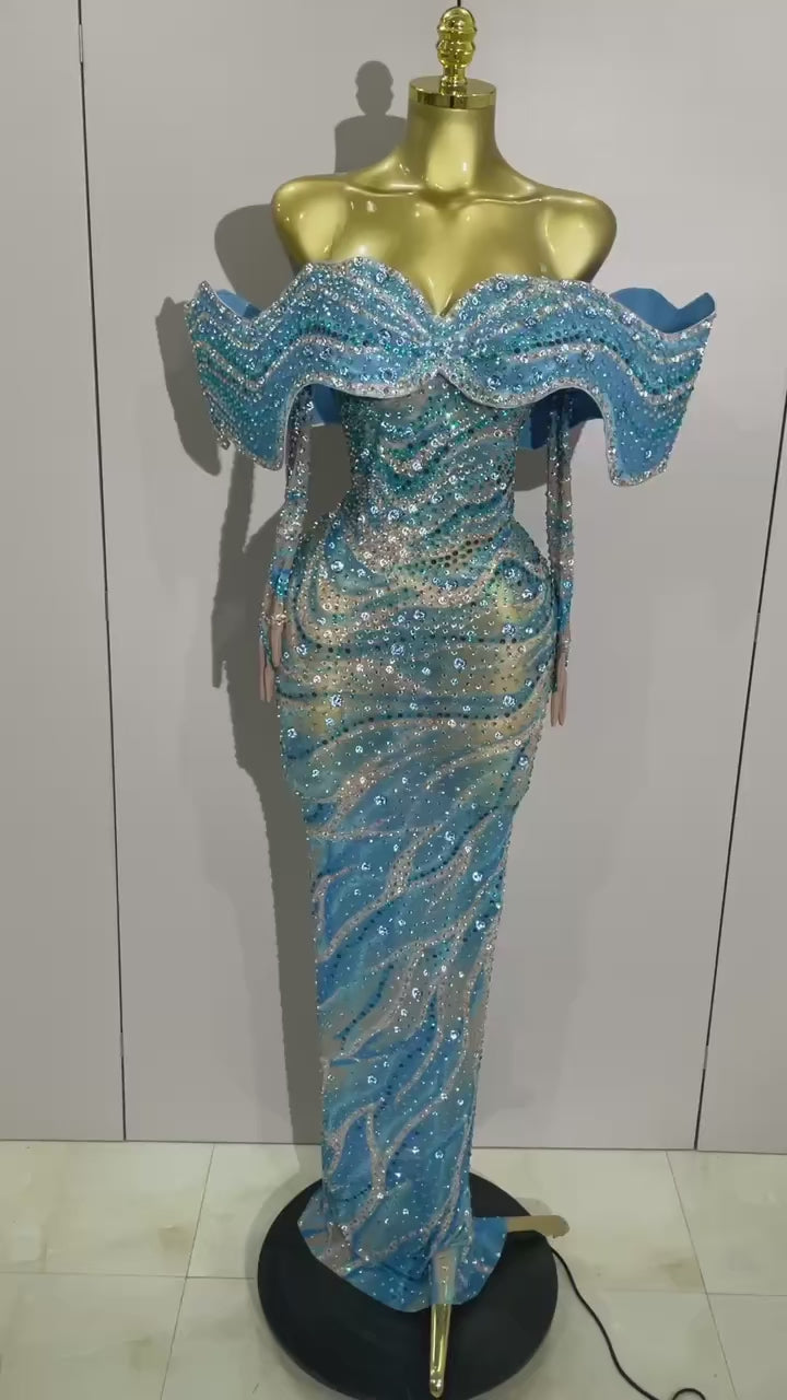 Goddess Aura Sheer Embellished Maxi