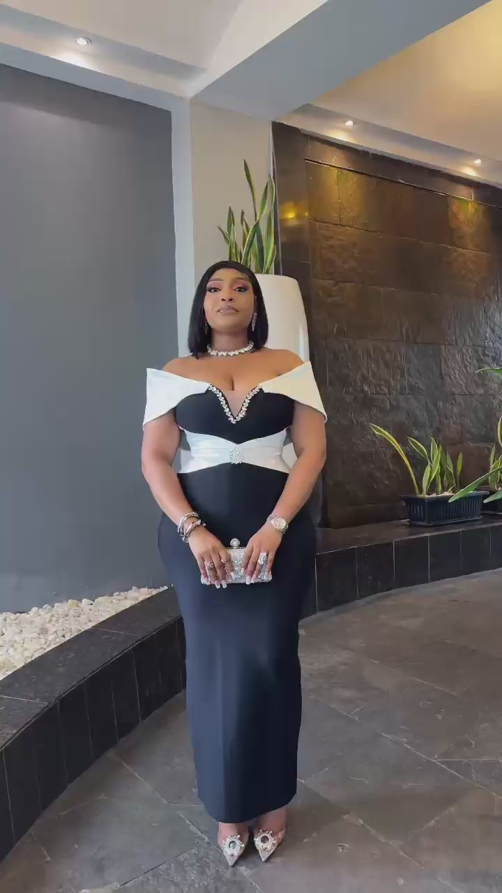 Sexy Sleeveless Off Shoulder Backless Strapless Skinny Bodycon Bandage Gown