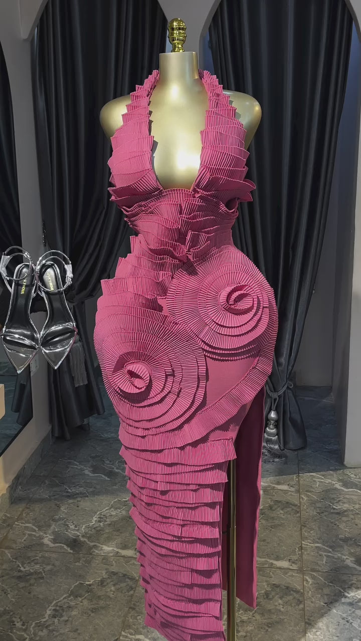 Soft Tulle-Contrast Bandage Dress