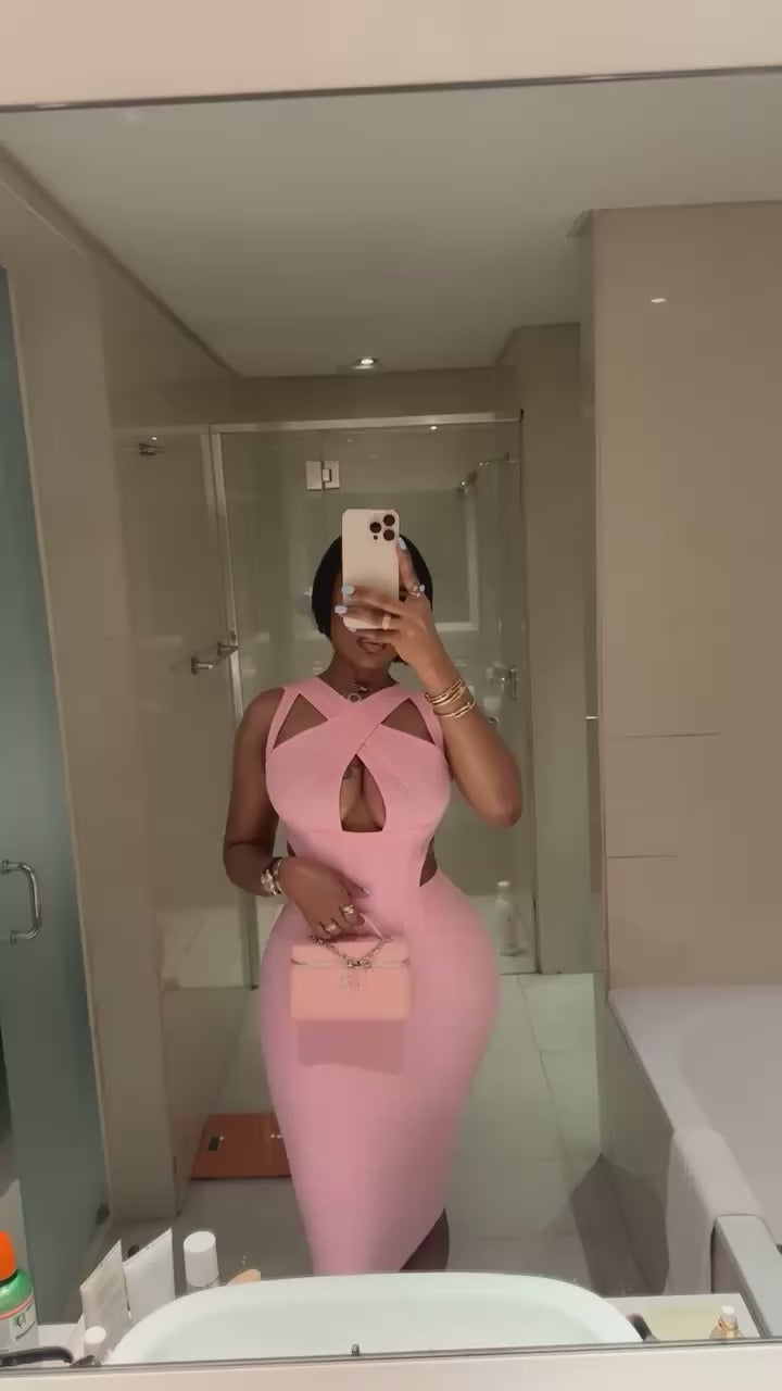 Flutter Sleeve Turtleneck Bandage Midi