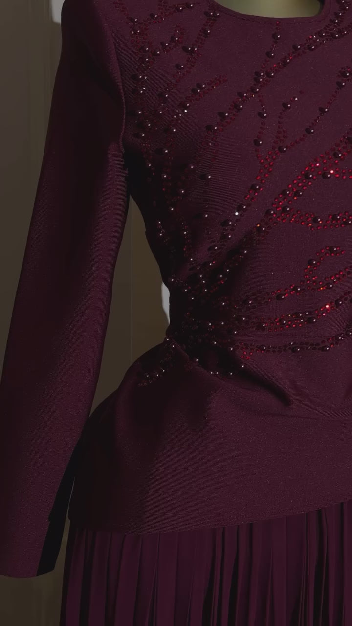 Dark Emerald Conservative Bandage Gown