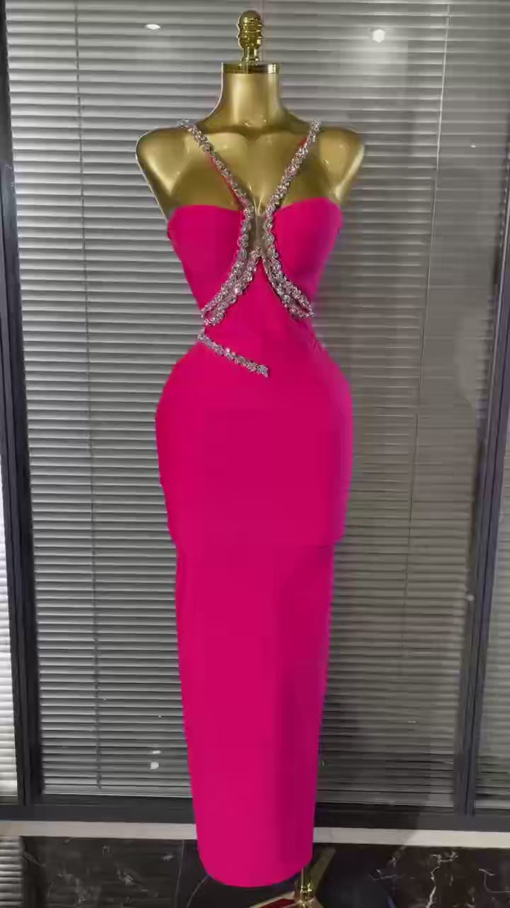 Goddess Drape Chiffon-Bandage Gown