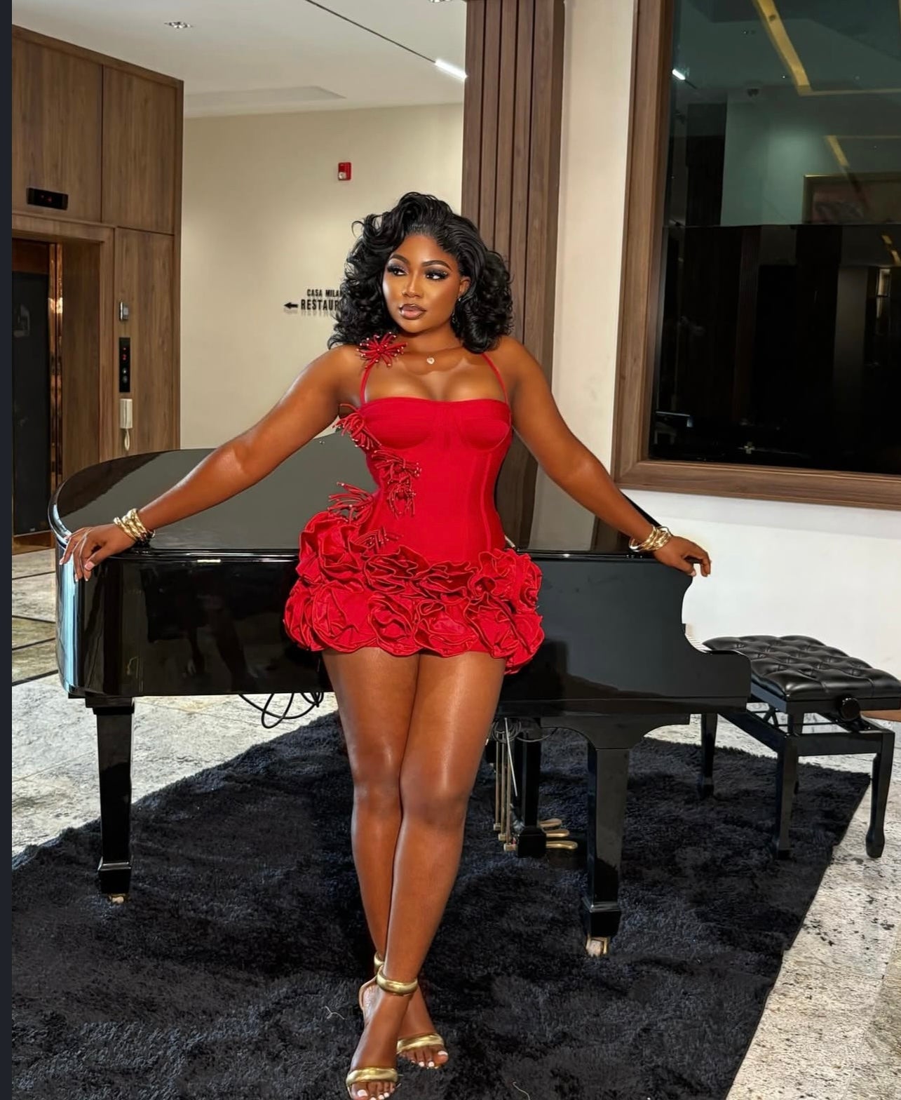 Red Birthday Dress Baddie Girl Mini Prom Dress - Bandage city