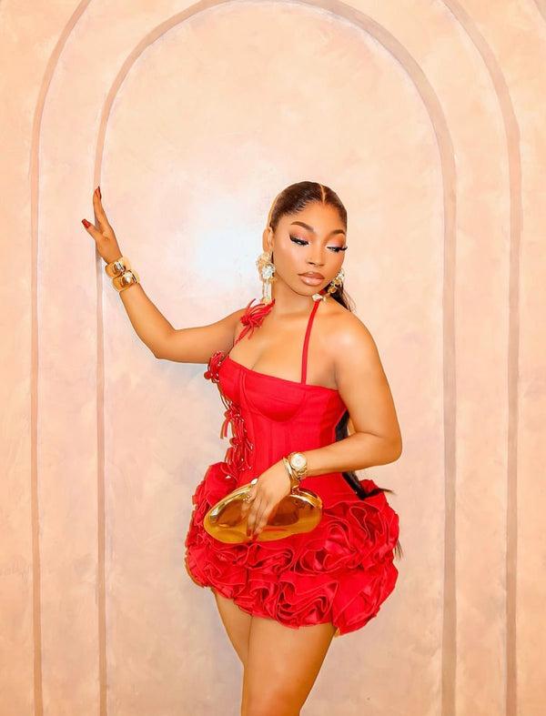 Red Birthday Dress Baddie Girl Mini Prom Dress - Bandage city