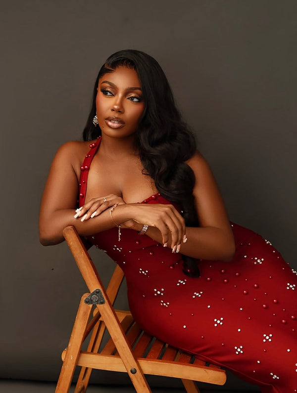 Rhinestone Pearl Sleeveless Bodycon Bandage Long Dress For Evening Club Party Or Birthday Gowns - Bandage city