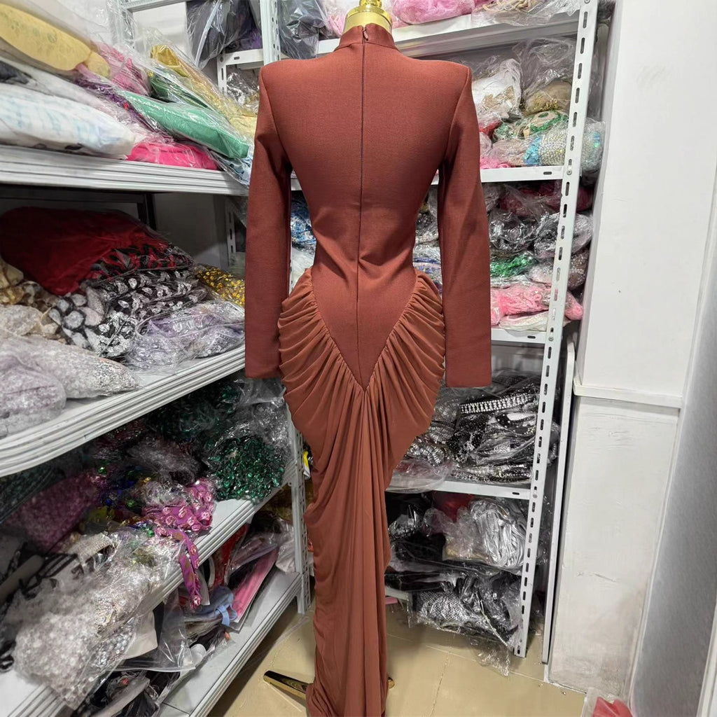 Vibrant Contrast-Stitch Bandage Bodycon
