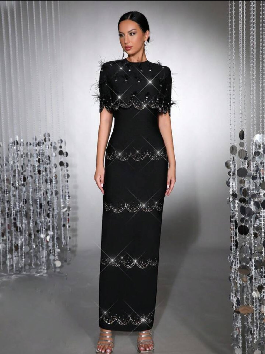 Diamond Dust Keyhole Bandage Gown