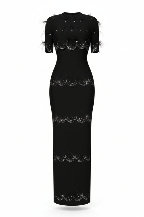 Diamond Dust Keyhole Bandage Gown