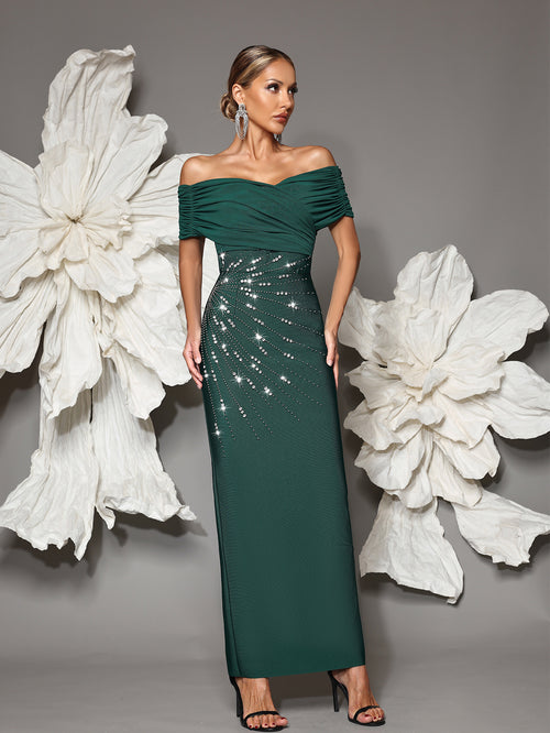 Crystal-Encrusted Sweetheart Bandage Dress