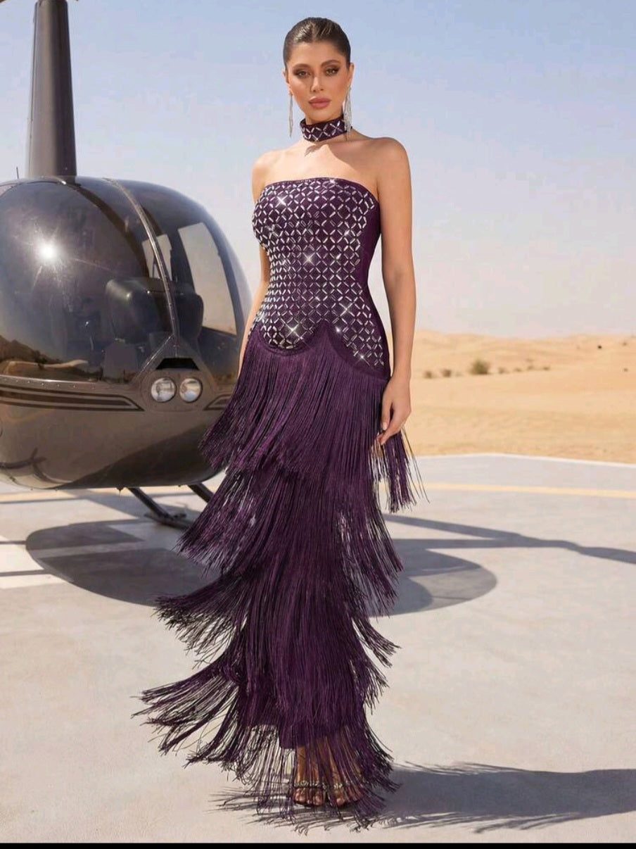 The Oracle Amethyst Crystal Bandage Dress