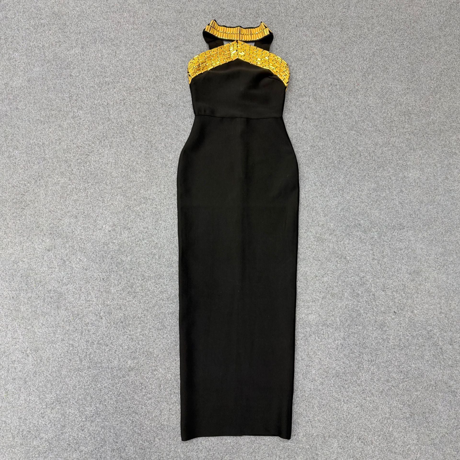 Backless Halter Bandage Vacation Dress