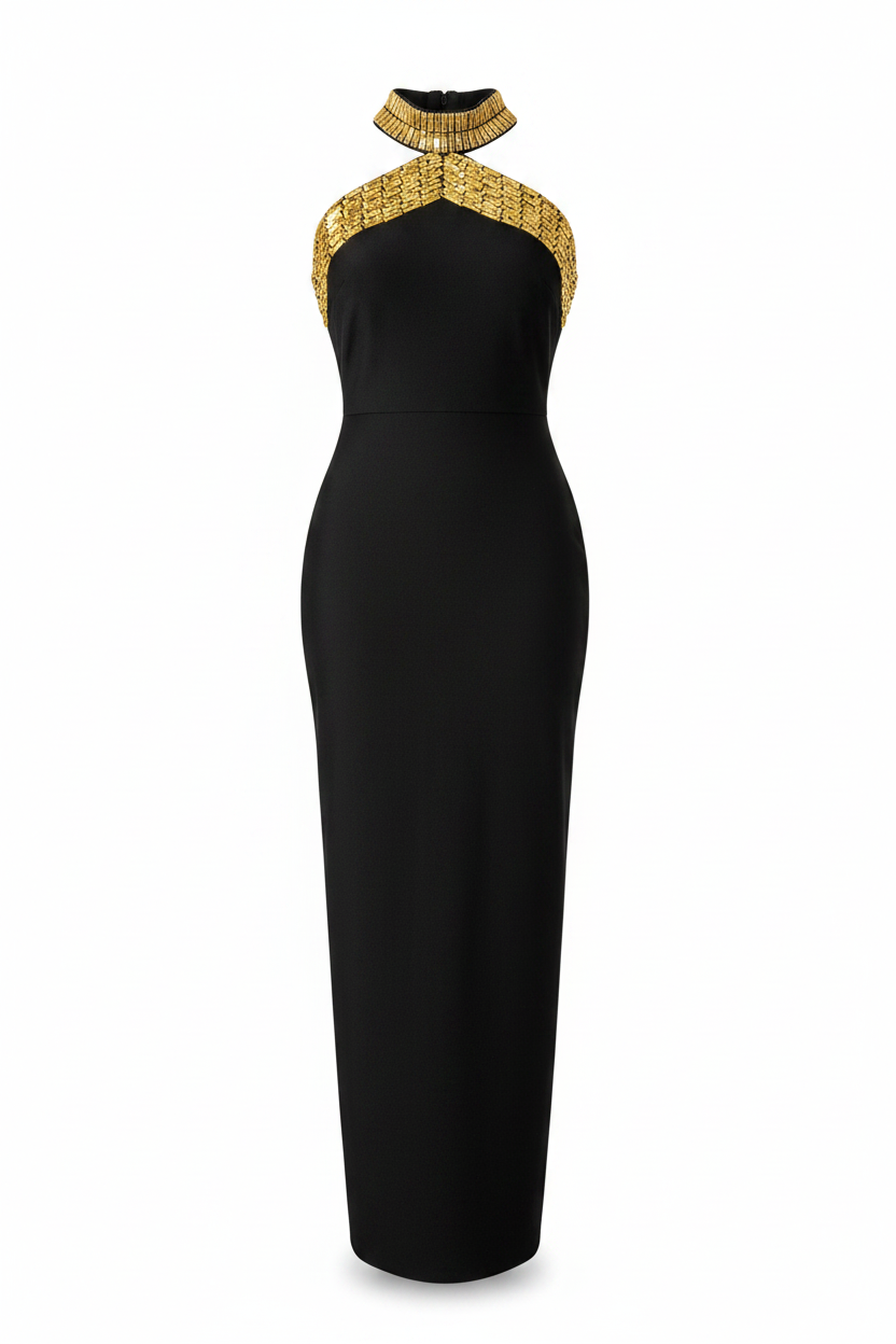Backless Halter Bandage Vacation Dress