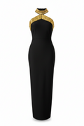 Backless Halter Bandage Vacation Dress